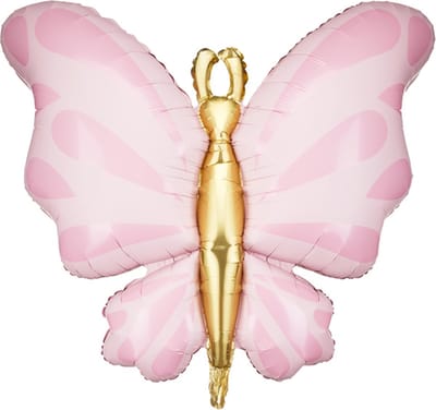 PartyDeco - Folieballon Vlinder Roze - 69 cm