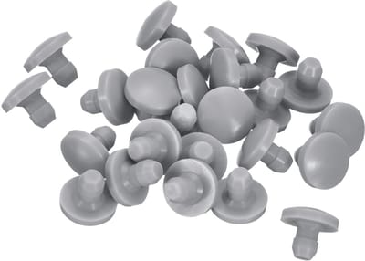 25 stuks siliconen stoppen, ronde rubberen stoppen voor boring 2,5 - 3 mm, waterdichte metalen pluggen met gaten, eindkappen voor meubels, grijs