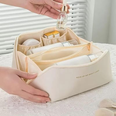 Grote reismake-uptas voor dames, lederen make-uporganisator, vrouwelijke toilettas, tassen, make-upkoffer, opbergetui, luxe damesdoos