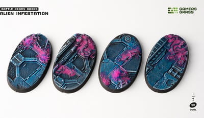 Alien Infestation Bases Pre-Painted (4x 60mm Oval )