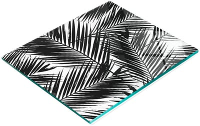 Decoratieve serveerplank van glas met palmbladerenmotief, 60x52 cm
