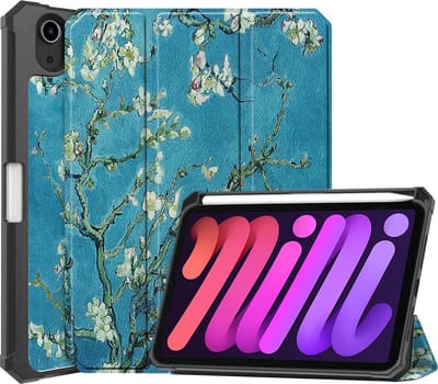 Hoesje - Geschikt voor Apple iPad Mini 6 (2021) - 8.3 inch - 6e Generatie - Dun & Stevig - Trifold Bookcase - Hard Cover Case - Met Uitsparing Geschikt voor Apple Pencil - Hardcover Book - Tablet Hoes - Bloesem