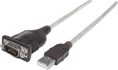 Manhattan USB 1.1 Adapter [1x USB 1.1 stekker A - 1x D-sub stekker 9-polig] 151849 1.80 m Vergulde steekcontacten