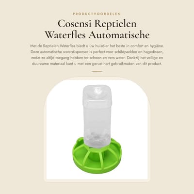 Dailygoods- Waterfles Automatische Vulling - Reptielen Waterdispenser - Schildpad Drinkautomaat - Duurzaam PP - Veilig voor Huisdieren - Dierenwaterdispenser