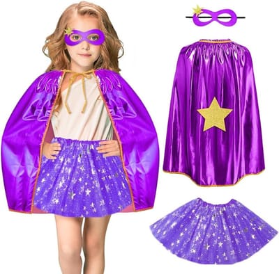 Superhelden Cape Kostuum voor Kinderen, 2 Stuks, Dubbelzijdige Cape met Masker, Halloween, Carnavalskostuum, Cosplay voor Jongens en Meisjes