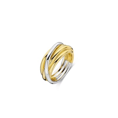 TI SENTO Dames Ring - 925 zilver - Zilver geel verguld - Maat 18.50 mm / maat 58 - 12056SY