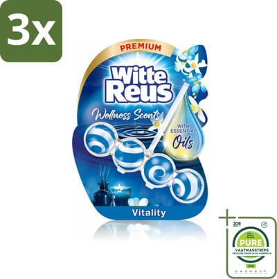 3 x Witte Reus - Wellness Scents Toiletblok - Vitality - 1 Toiletblok - Grootverpakking - Toiletblok - Geur - Reiniging - Essentiële Oliën - Wellness
