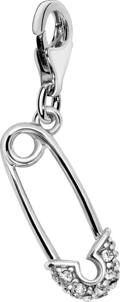 Quiges – 925 - Zilver – Charm - Bedel - Hanger - 3D Paperclip - met – sterling - zilver - karabijnslot - geschikt - voor - Bedelarmband HC327