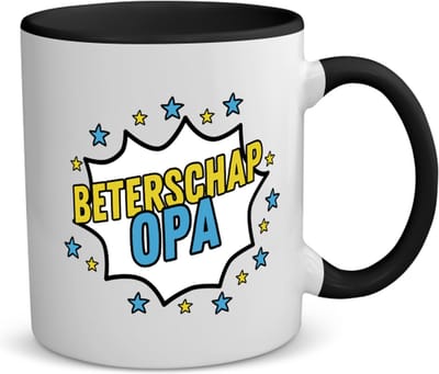 Akyol - beterschap opa koffiemok - theemok - zwart - Beterschap - een opa die ziek is of iets gebroken heeft - cadeau voor zieke opa - ziek - koorts - snel beter worden - cadeau - beterschap cadeau - kado - gift - geschenk - 350 ML inhoud