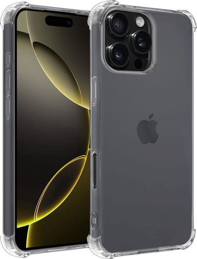 Hoesje - Geschikt voor Apple iPhone 16 Pro - Sterk & Shockproof - Siliconen Case - Back Cover - Telefoon Hoes Shock Proof - Telefoonhoesjes - Transparant