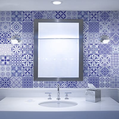 Zelfklevende tegelmuurstickers voor keuken en badkamer - 9 Zacharia Azulejo tegelstickers - 9 stickers 10x10cm