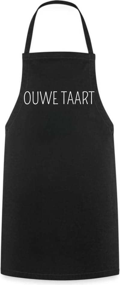Keukenschort - Ouwe Taart - Zwart - OneSize Volwassenen - Barbecueschort - Ideaal cadeau - Kookschort - BBQ - Keuken - Koken - Bakken