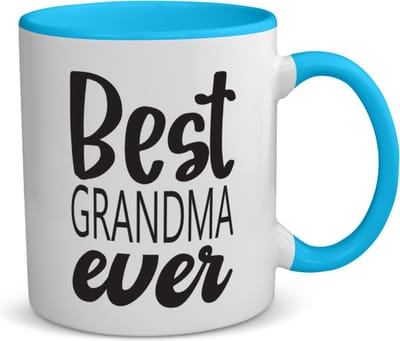 Akyol - best grandma ever koffiemok - theemok - blauw - Oma - oma mama - moederdag - cadeau - verjaardag - oma - 350 ML inhoud