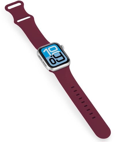 Bandje Geschikt voor Apple Watch 1, 2, 3, 4, 5, 6, 7, 8, 9, SE - 38/40/41 mm Siliconen Verstelbaar Polsband - Horloge Bandje - Donkerrood