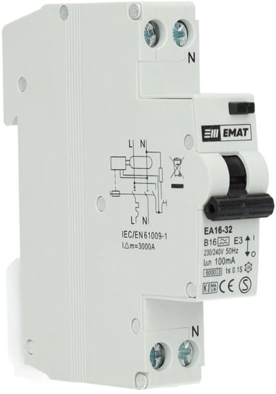 EMAT aardlekautomaat B16 1P+N 100mA Type A (85006012)