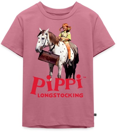 Pippi Longstocking Pippi Rijdt Op Kleine Witte Premium T Shirt Kinderen