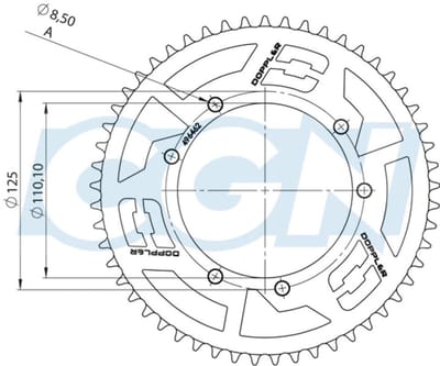 Couronne de transmission Doppler pour Moto Sherco 50 SM R 2013 à 2017 Neuf