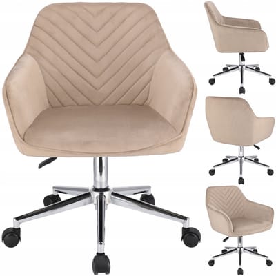 NAPOLI beige fauteuil op zilveren voet