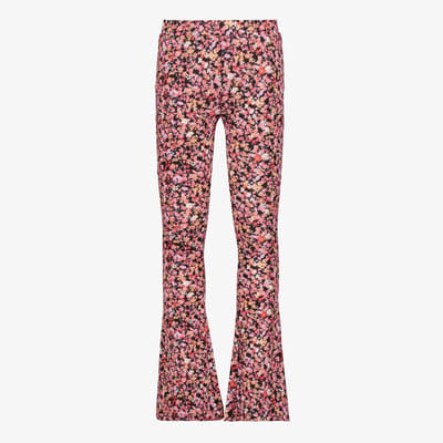 TwoDay meisjes flared broek met bloemenprint roze - Maat 92