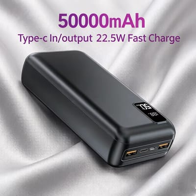 Hganus Slim 50000mAh Powerbank 22.5W Snelladen Draagbare Powerbank Externe Batterij Hoge Capaciteit Voor IPh Xiaomi Samsung Buitengebruik 50000mAh