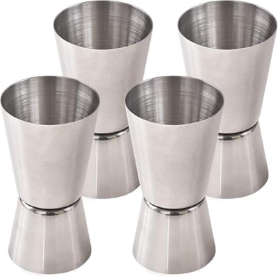 Solidchoice - Set van 4 RVS Cocktail Jiggers 25ml en 50ml
