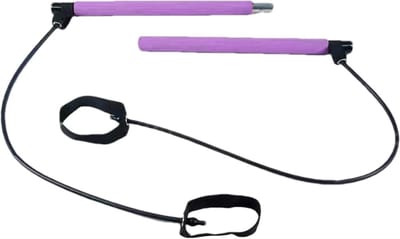 Pilates Bar Kit - Fitnessstang Weerstandsband - Thuistraining Lichaamsvorming - Draagbaar Demontabel Ontwerp - 496 x 135 x 7 cm
