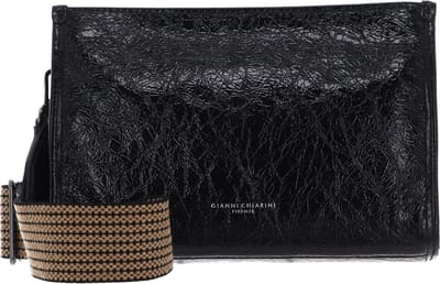 GIANNI CHIARINI Leren Schoudertas Anna Crossbody Bag Nero Zwart
