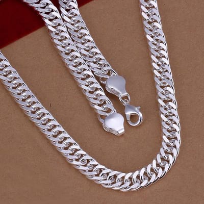 Mode sieraden set N925 - Sieraden 10mm Heren ketting en armband 2. S208 Modeaccessoires gray