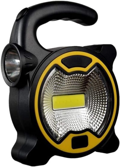 Handheld Zoeklamp - Cob LED Ultrahelder Werklicht - Lichtgewicht Draadloos voor Kamperen en Noodsituaties - geel