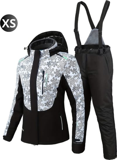 Livano Skipak - SkiBroek - Wintersport - Skijas - Ski Suit - Dames - 2-Delig - Zwart - Maat XS