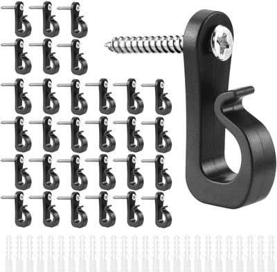 Dailygoody - Q Pendants - Screw Hooks - Windproof en roestvrij - 30 Stuks - Geschikt voor kerstverlichting - Voor buitengebruik - Maximaal 20 kg