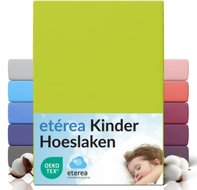 etérea Jersey Hoeslaken 60x120 - 70x140 cm Oekotex Made in Green - 100% katoen - Appelgroen