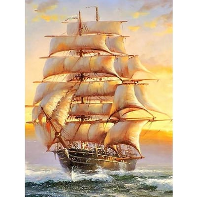 Peinture diamant thème bateau, broderie 5D à faire soi-même, mosaïque en cristal, point de croix, décoration d'intérieur 20X30CM