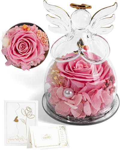 Geconserveerde Roos - Eeuwige Bloem - Cadeau Geven - Engel Decoratie - Klein Formaat - Roze