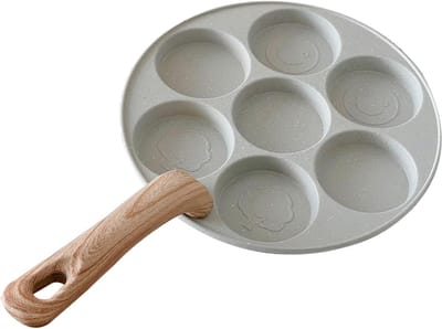 Omeletpan 7 kopjes - Koekenpan - Ontbijt maken - Antiaanbaklaag - 7 Kops - Wit