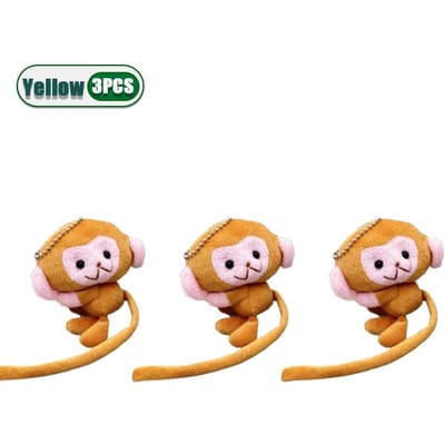 1-20 STuks Cartoon Aap met Lange Staart Poppetje Sleutelhanger Hanger DIY Pluche Speelgoed Poppetje Sleutelhanger Rugzak Hanger Cadeau voor Kinderen orange