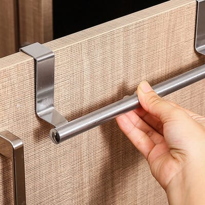 RVS Kastdeur Handdoekrek - Deurhaak Keuken - Handdoekstang - Vaatdoek Houder - Handdoekrek Badkamer - 23CM