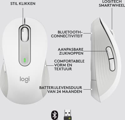 Logitech Signature M650 for Business muis Rechtshandig RF-draadloos + Bluetooth Optisch 4000 DPI
