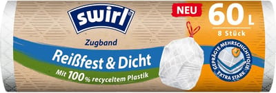 Afvalzakken 60 Liter - Vuilniszakken Sterk - Huishoudelijk Gebruik - Scheurvast en Dicht - 8 Stuks - Wit