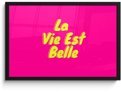 Poster in lijst - Fotolijst 60x40 cm - Posters - Quote - Retro - Roze - Posterlijst zwart - Decoratie - Wanddecoratie woonkamer - Muurdecoratie slaapkamer