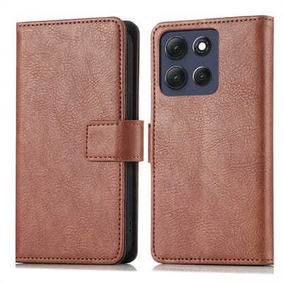 imoshion Hoesje - Geschikt voor Motorola Moto G56 - Luxe Bookcase - Bruin