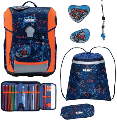 Scout schooltas Basic Neo Set 4-delig Offroad blauw