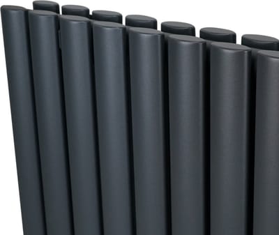 Ovale kolomradiator - grijs - 1800mm x 240mm - 3211 btu warmteafgifte