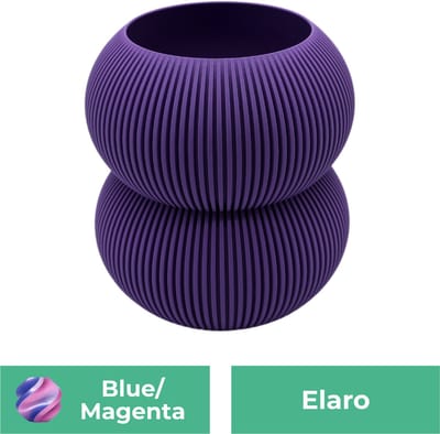 Elaro moderne vaas – Decoratieve vaas - Blauw / Paars - 3d geprinte vaas – geschikt voor droogbloemen - 20CM
