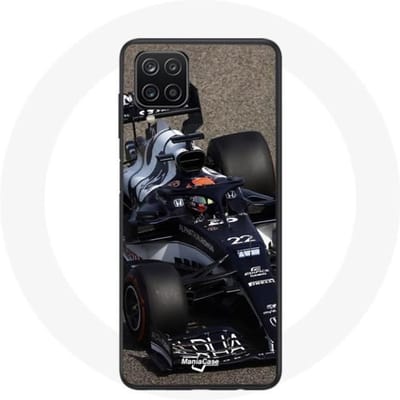 Samsung Galaxy A12 Hoesje Formule 1 Yuki Tsunoda F1 Racing Driver Blauw blauw