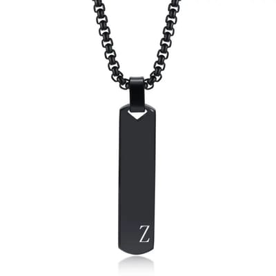 Livano Ketting - Heren - Staal - Nep zilver - Met Hanger - Zwart - Z