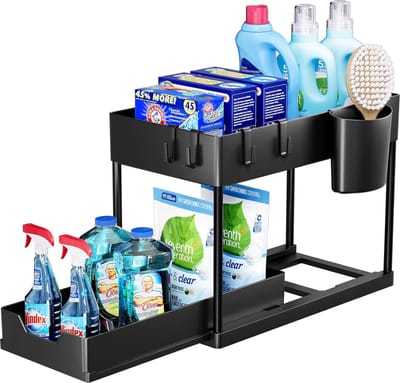 Gootsteenkast Organizer - Keukenkast Organizer - Gootsteenkast - Gootsteenrek - Keukenkast Rek