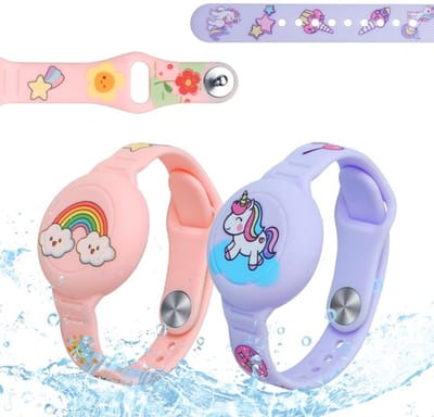Zeynomax - Kinderpolsband - Apple AirTag Compatibel - Siliconen Armband - Roze en