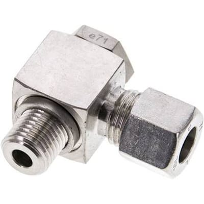 10L & M14x1.5 RVS Swivel Joint Snijringkoppeling Buitendraad 315bar Draaibaar ISO 8434-1