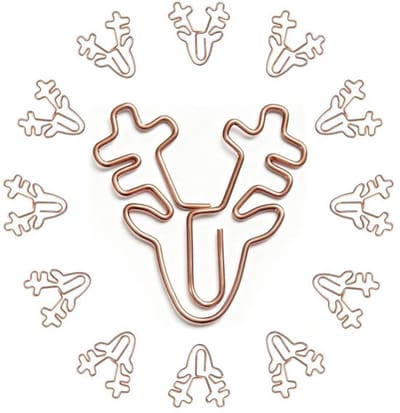 Kerstpaperclips 100 Stuks - Gouden Bladwijzers - Kerstboom/Hert/Geschenkdoos/Ster - Feestdecoratie - Kantoor/Schoolbenodigdheden - Voeg charme toe aan kaarten